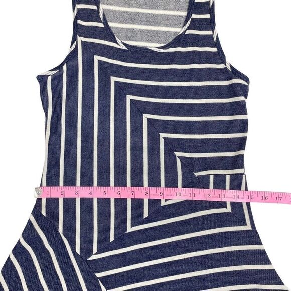 FINN & CLOVER Abstract Nautical Blue & White Tank Dress Juniors Size Large - Picture 5 of 6